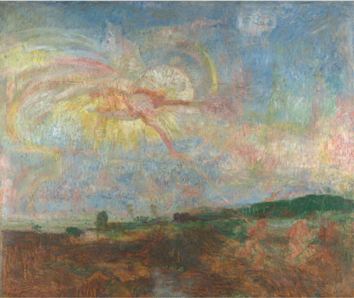 James Ensor, Adam et Ève chassés du Paradis terrestre, 1887, huile sur toile, Anvers, musée royal des Beaux-Arts. © Collection KMSKA Anvers – Communauté flamande