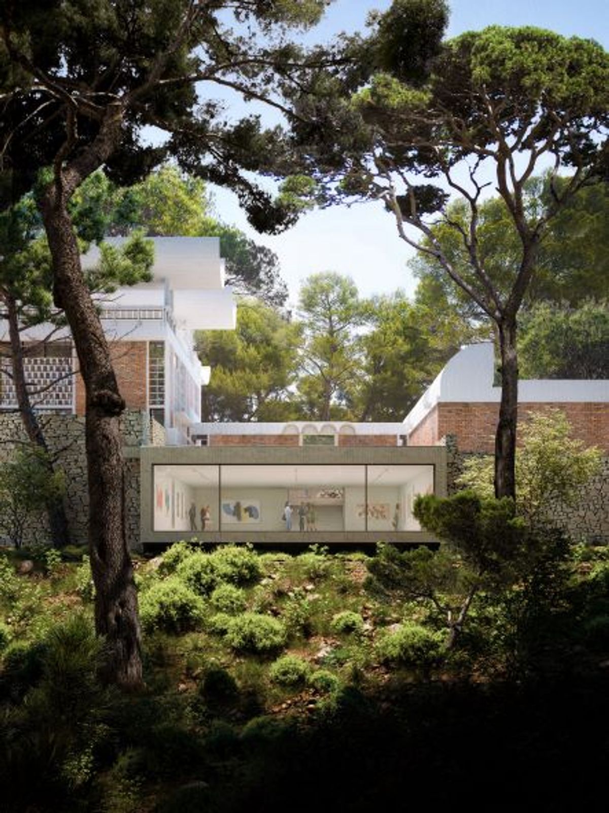 Projet d’extension : vue de la petite salle sous la cour Miró. 

© Glamodrama pour Silvio d’Ascia/ Archives Fondation Maeght