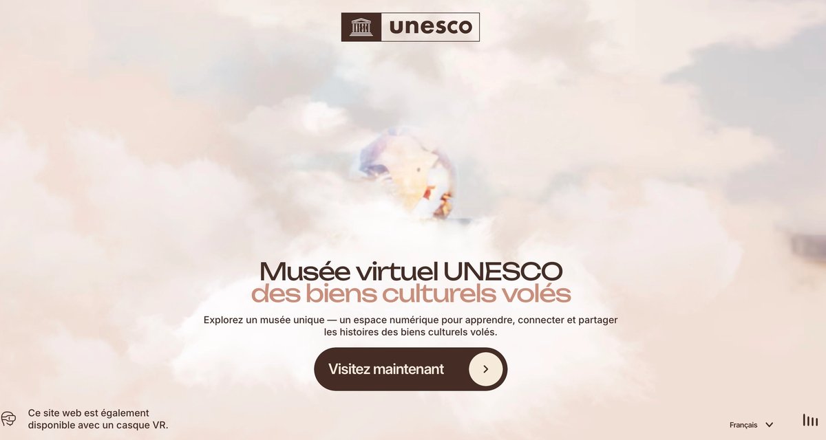 Le site est divisé en plusieurs sections, comme l’« Auditorium », la « Galerie des objets culturels volés » et la « Salle Retour et Restitution ». Copyright Unesco