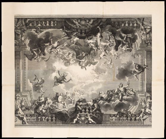 Nicolas-Henri Tardieu, d’après Antoine Coypel, L’Assemblée des Dieux, 1717, estampe, burin et eau-forte. 86,4×104 cm. Paris, Bibliothèque nationale de France. © Bibliothèque nationale de France