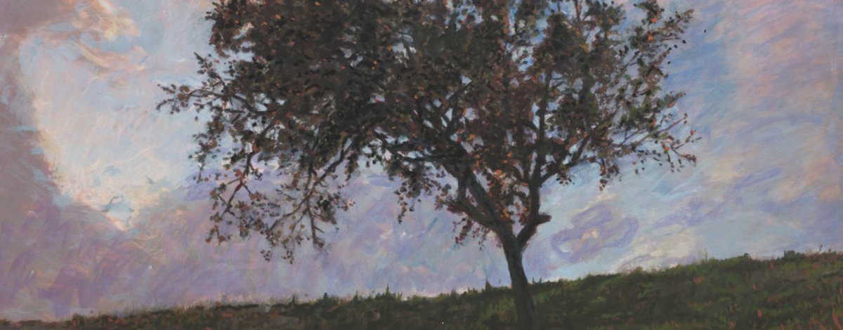 David Claerbout, Backwards Growing Tree (Colour Sheet for Autumn), 2023, encre lavée, peinture acrylique, gouache, pastel et crayon sur papier aquarelle. Courtesy du Studio David Claerbout