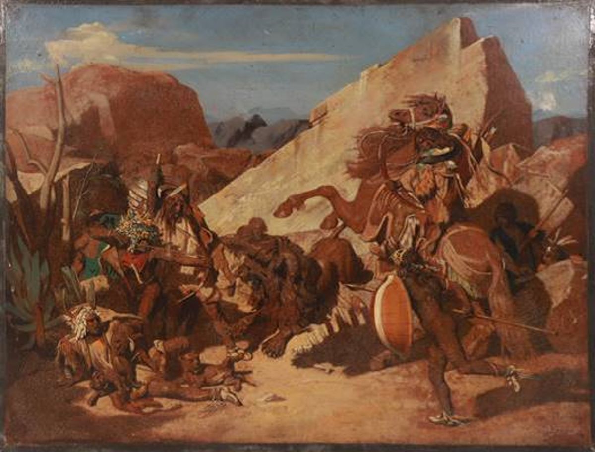 Jean-Léon Gérôme, La chasse aux lions, 1845. Courtesy Ivoire Saint-Étienne