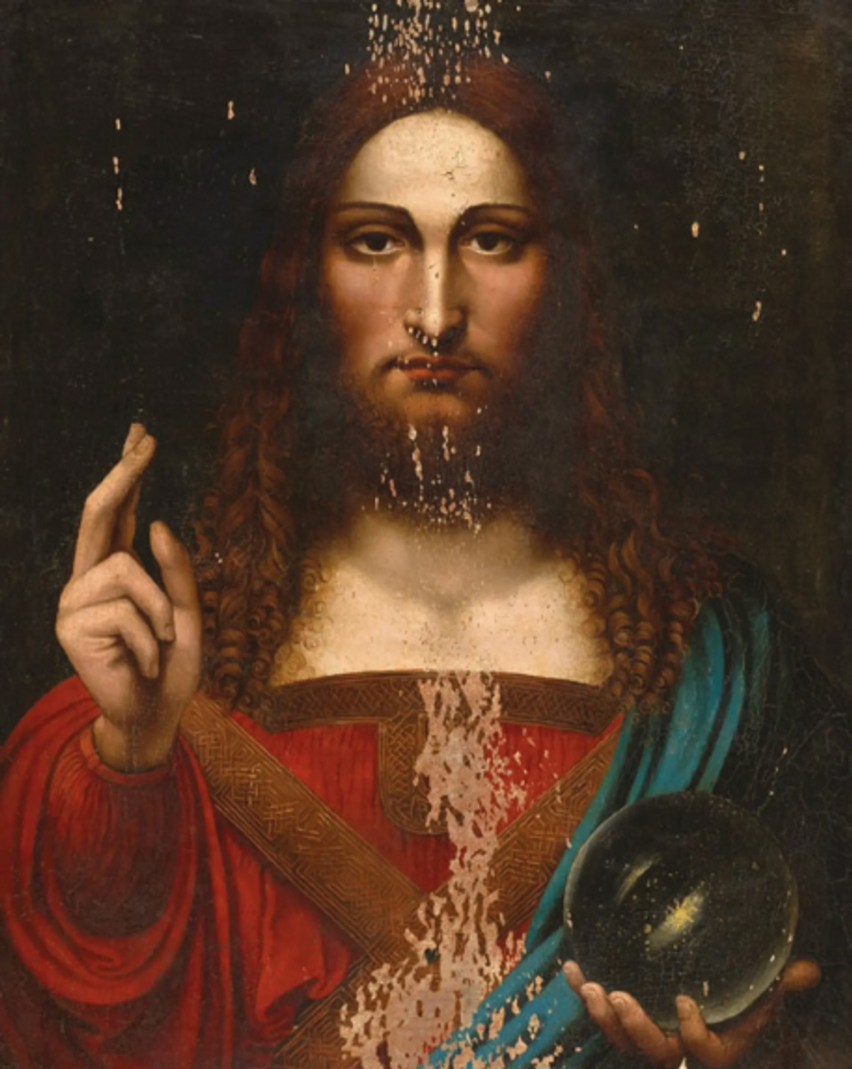 Le Salvator Mundi d’après Léonard de Vinci (vers 1600), vendu 1 million d’euros chez Christie’s, à Paris.
Courtesy Christie’s