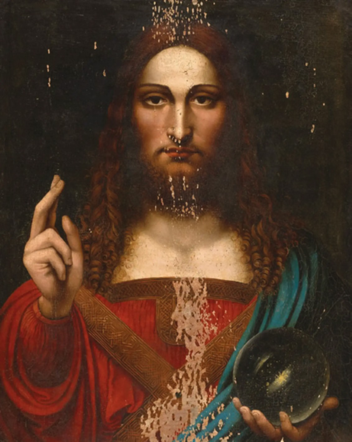 Le Salvator Mundi d’après Léonard de Vinci (vers 1600), vendu 1 million d’euros chez Christie’s, à Paris.
Courtesy Christie’s
