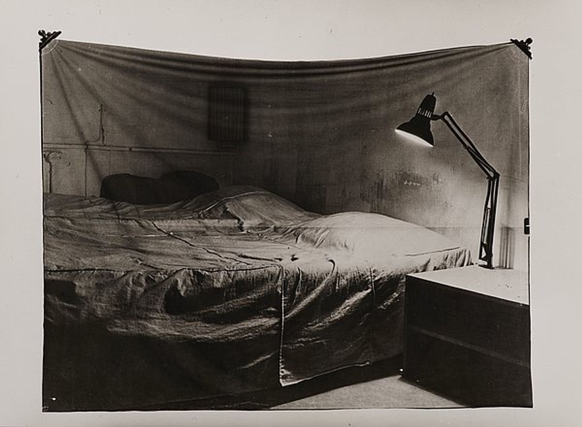 Balthasar Burkhard,The Bed (Photo Canvas With Markus Raetz), 1969-1970.© Estate Balthasar Burkhard