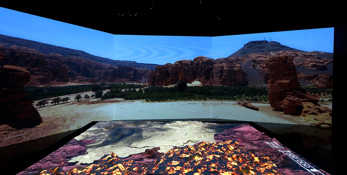 Vue de l’exposition « AlUla, Merveille d’Arabie, l’oasis aux 7 000 ans d’histoire » à l’IMA. © IMA. Photo Alice Sidoli