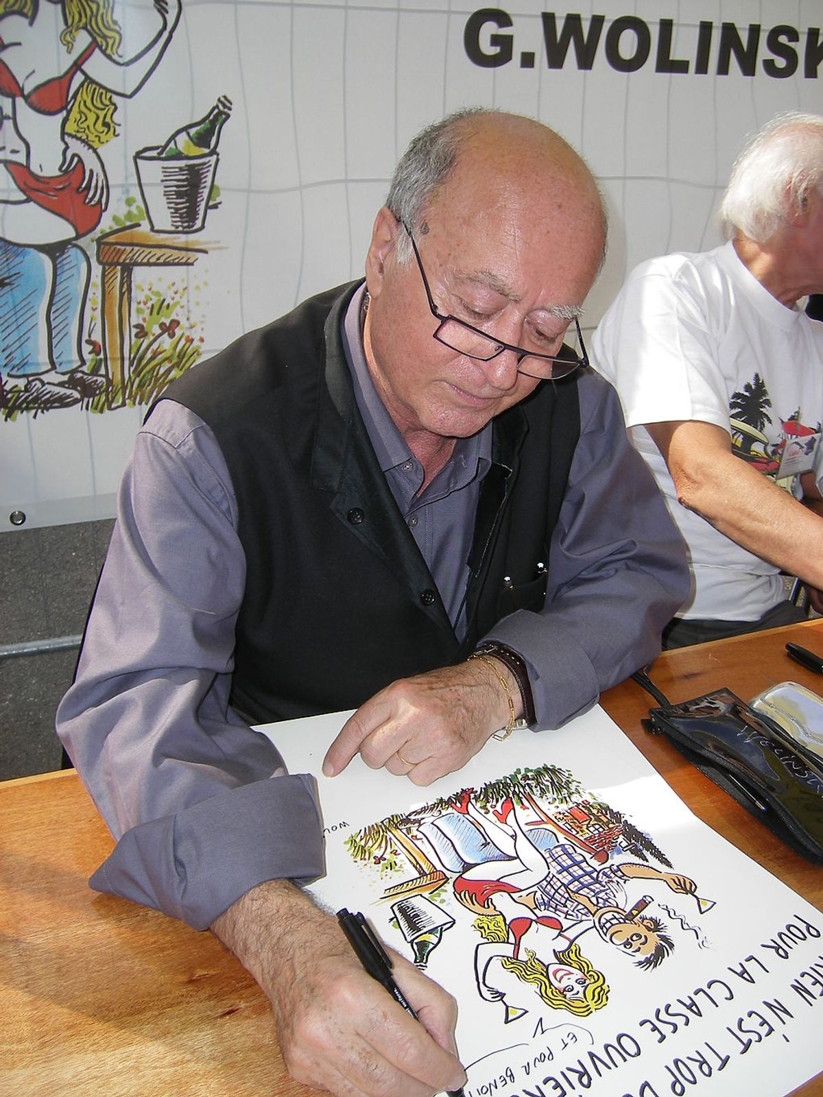 Georges Wolinski à la Fête de l’Huma en 2007. Photo : WikiCommons