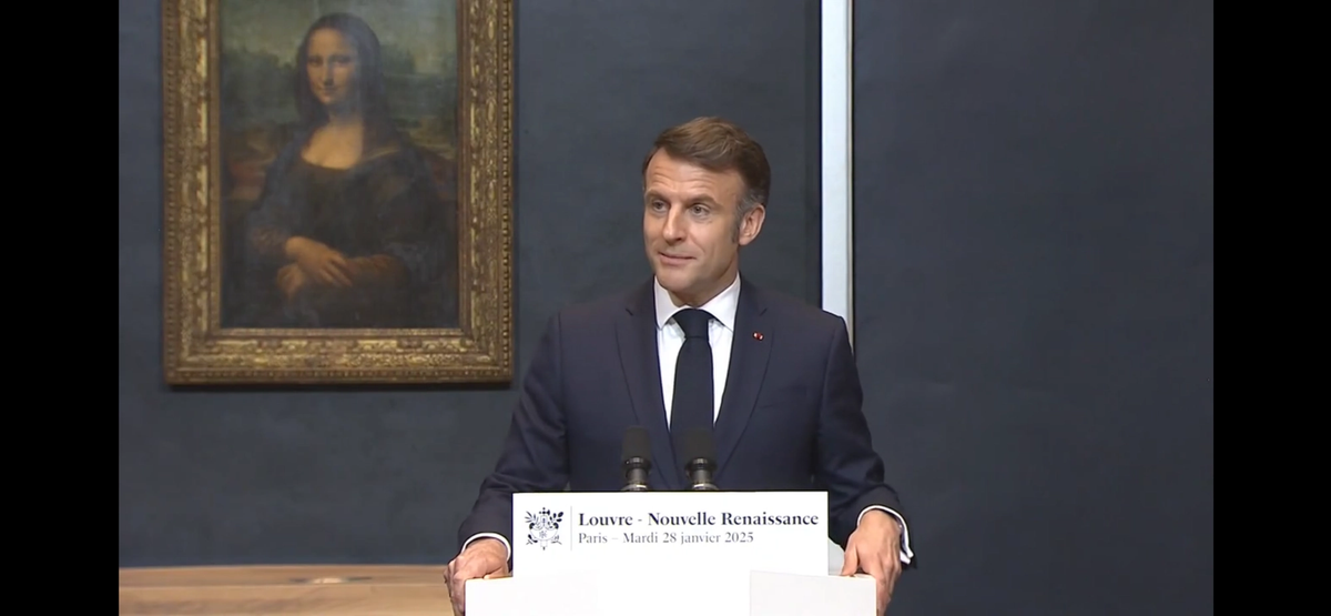 Emmanuel Macron a dévoilé le mardi 28 janvier 2025 au musée du Louvre le projet « Louvre – Nouvelle Renaissance ». D.R.