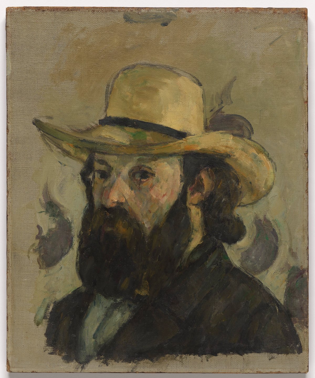 Paul Cezanne, Portrait de l'artiste au chapeau de paille, 1878–1879, huile sur toile, 34,9 x 28,9 cm. The Museum of Modern Art, New-York, États-Unis. The William S. Paley Collection. Acheté à la William S. Palley Foundation, 1990. © 2023. Digital image, The Museum of Modern Art, New York/Scala, Florence