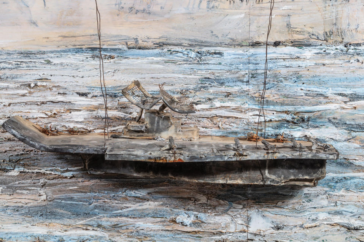 Anselm Kiefer, Étroits sont les vaisseaux..., 2002. Technique mixte sur toile. Courtesy Giquello