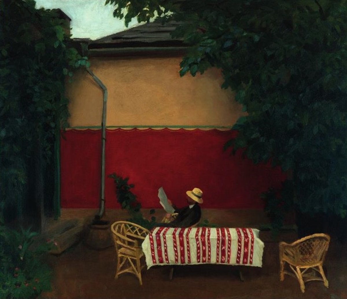 Károly Ferenczy, Le Mur rouge IV, 1910, huile sur toile, collection particulière. Photo Tibor Mester
