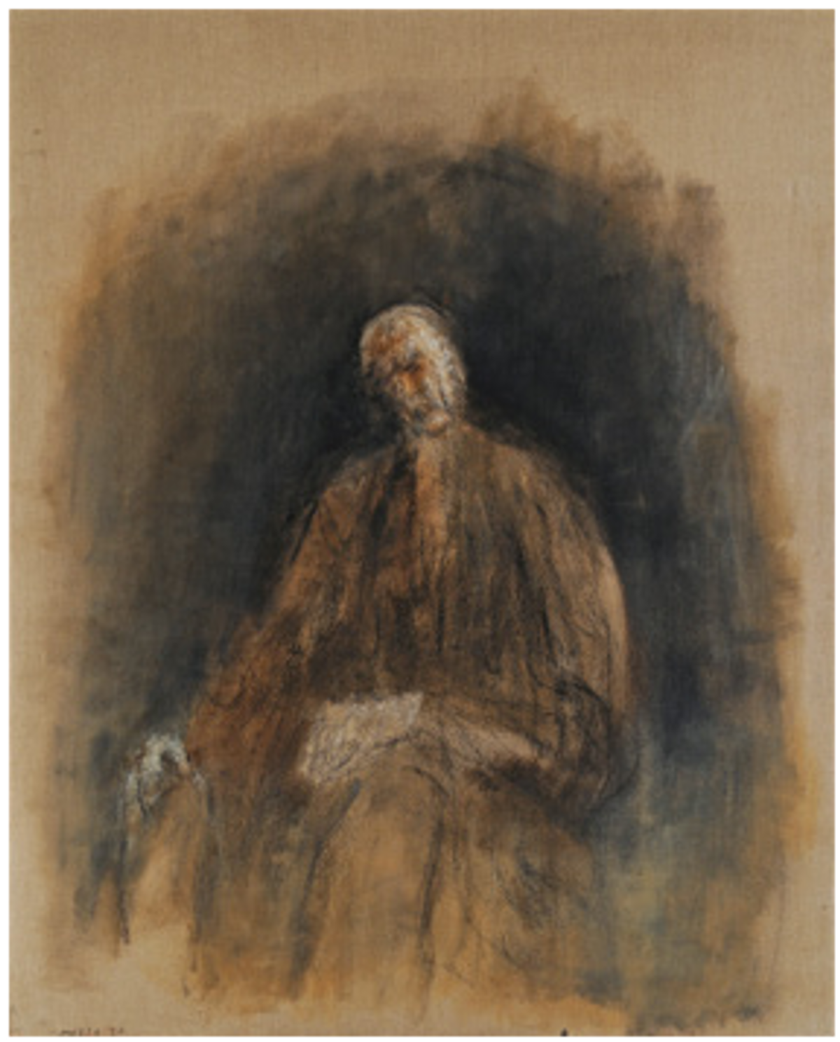 Zoran Music, Homme assis, 1992, huile sur toile. Courtesy de l’artiste et galerie Claude Bernard. D.R.