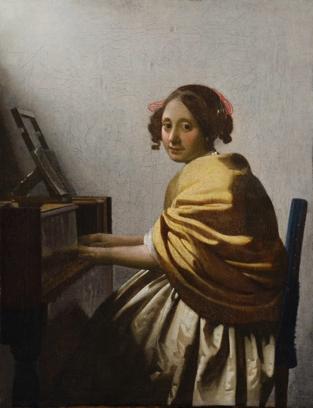 Johannes Vermeer, Dame jouant du virginal (1670-1675). Courtesy de la collection de Leyde