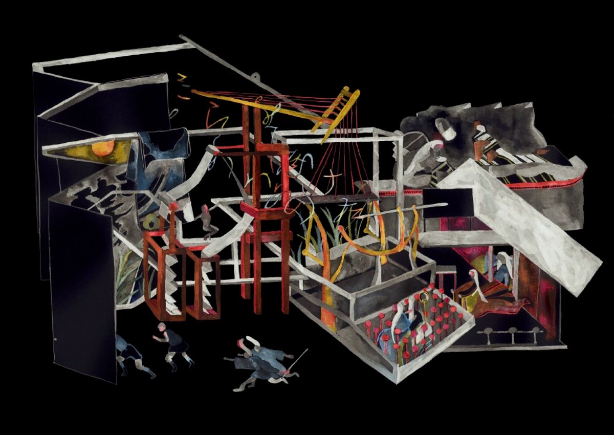 Boris Labbé, dessin préparatoire pour Ito Meikyu / Fil d’errance. Courtesy de l’artiste