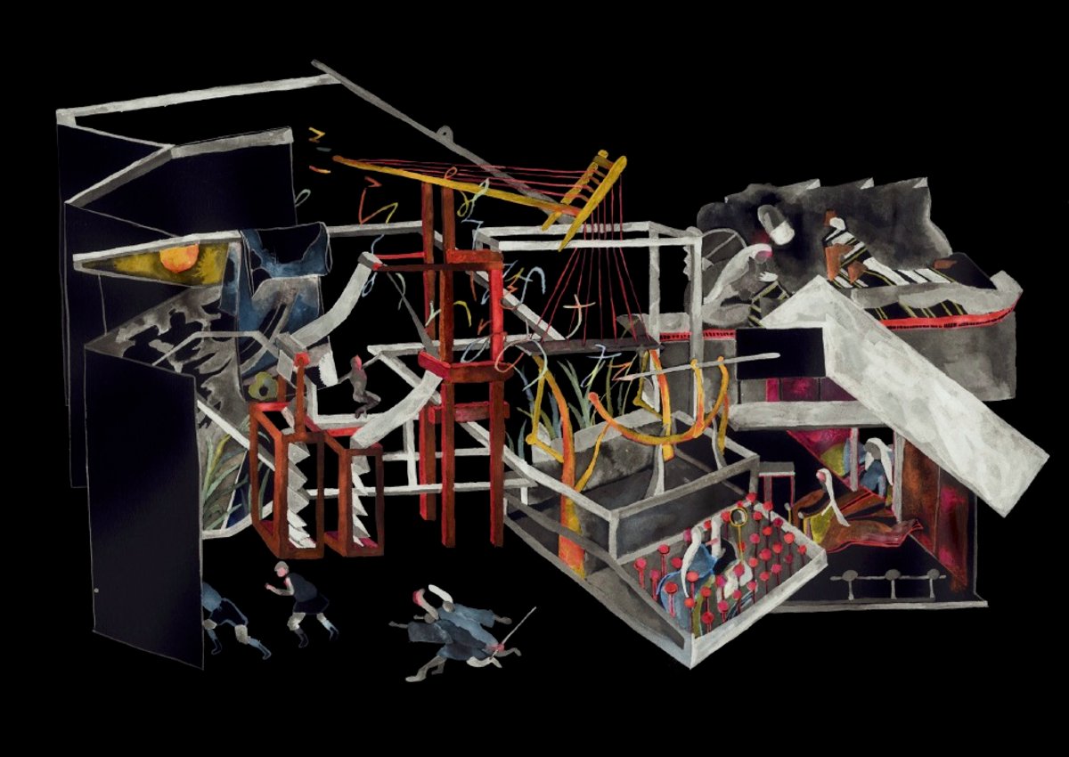 Boris Labbé, dessin préparatoire pour Ito Meikyu / Fil d’errance. Courtesy de l’artiste