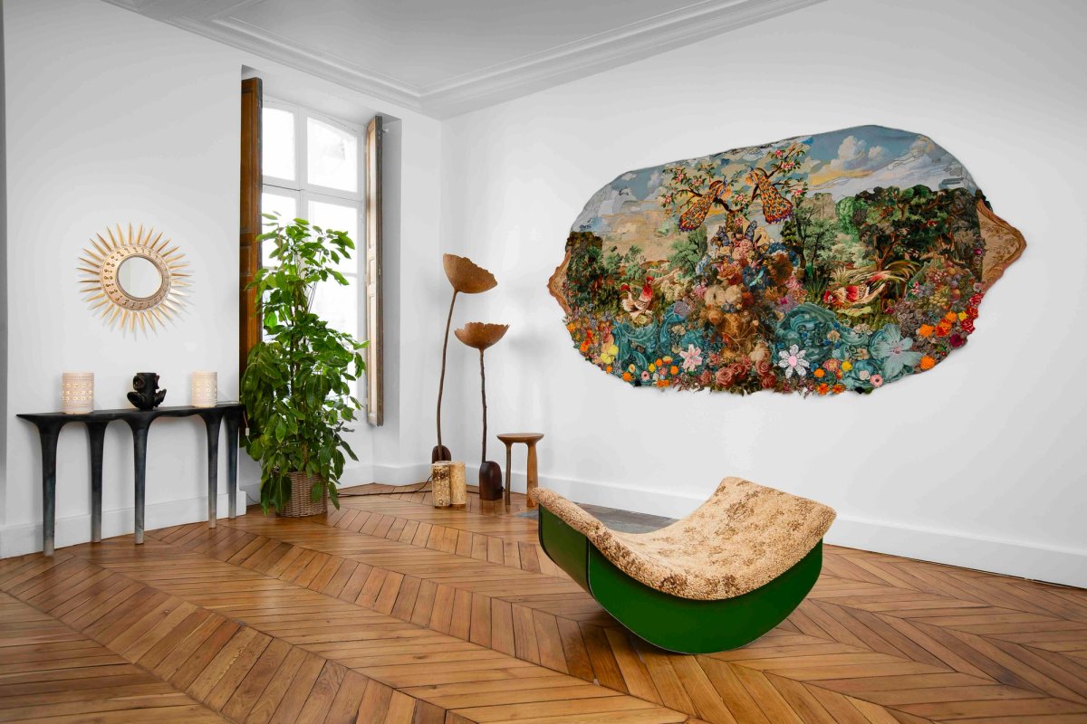 Œuvres de l’Atelier Pelletier, d’ Anneagma, de Cédric Breisacher, de Bento, de Juan Fernando Hidalgo et d’Aurelia Jaubert. Photo Private Choice x Grand Tour, avril 2026. © Theo Baulig