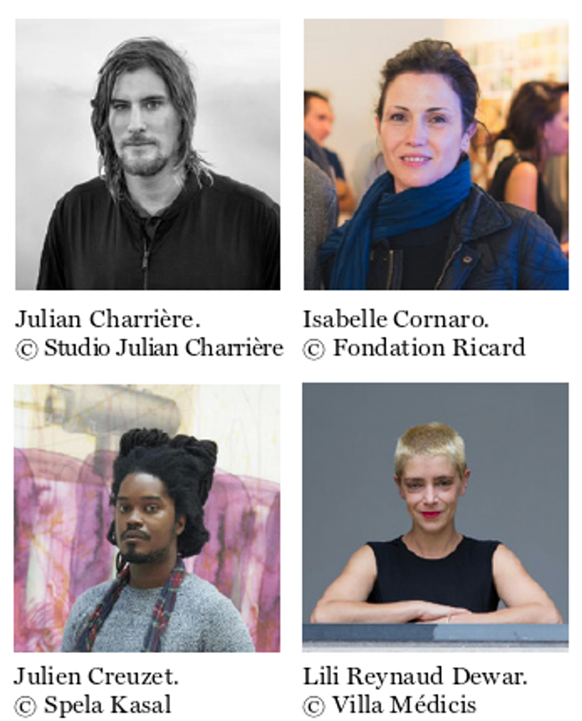 Les artistes en lice pour le Prix Marcel Duchamp 2021. D.R.