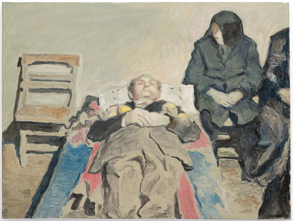 Adrian Paci, Mourners, 2023, 60 x 80 cm. Courtesy Galerie Peter Kilchmann