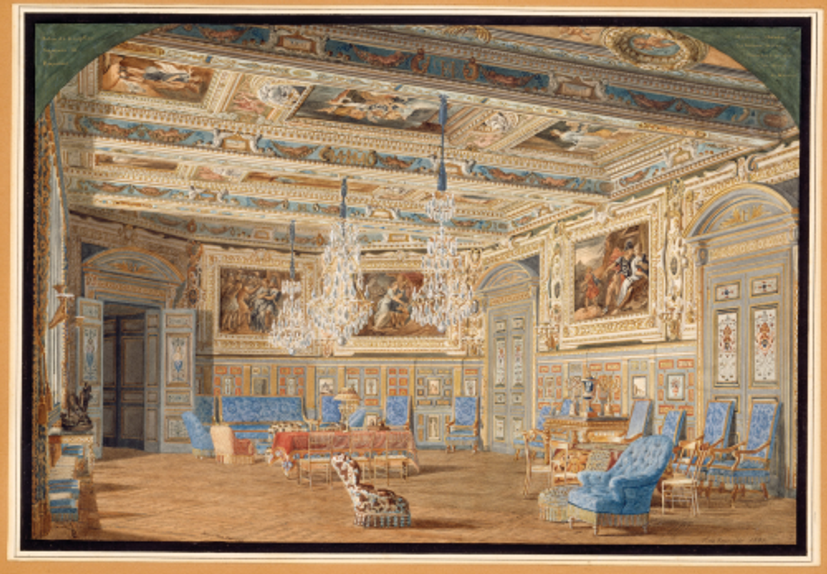 Jean-Baptiste Fortuné Fournier, dit Fortuné de Fournier, Le salon de réception de l’Empereur, 1861, aquarelle gouachée. © RMN-Grand Palais (château de Fontainebleau)/Gérard Blot