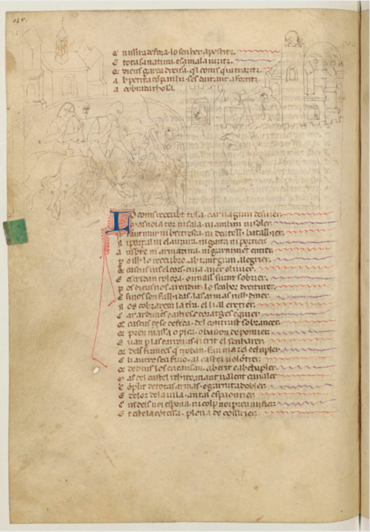 Folio 148 du manuscrit de la Canso (chanson de la croisade albigeoise), premier quart du XIVe siècle, Bibliothèque nationale de France, Paris. Photo Bibliothèque nationale de France