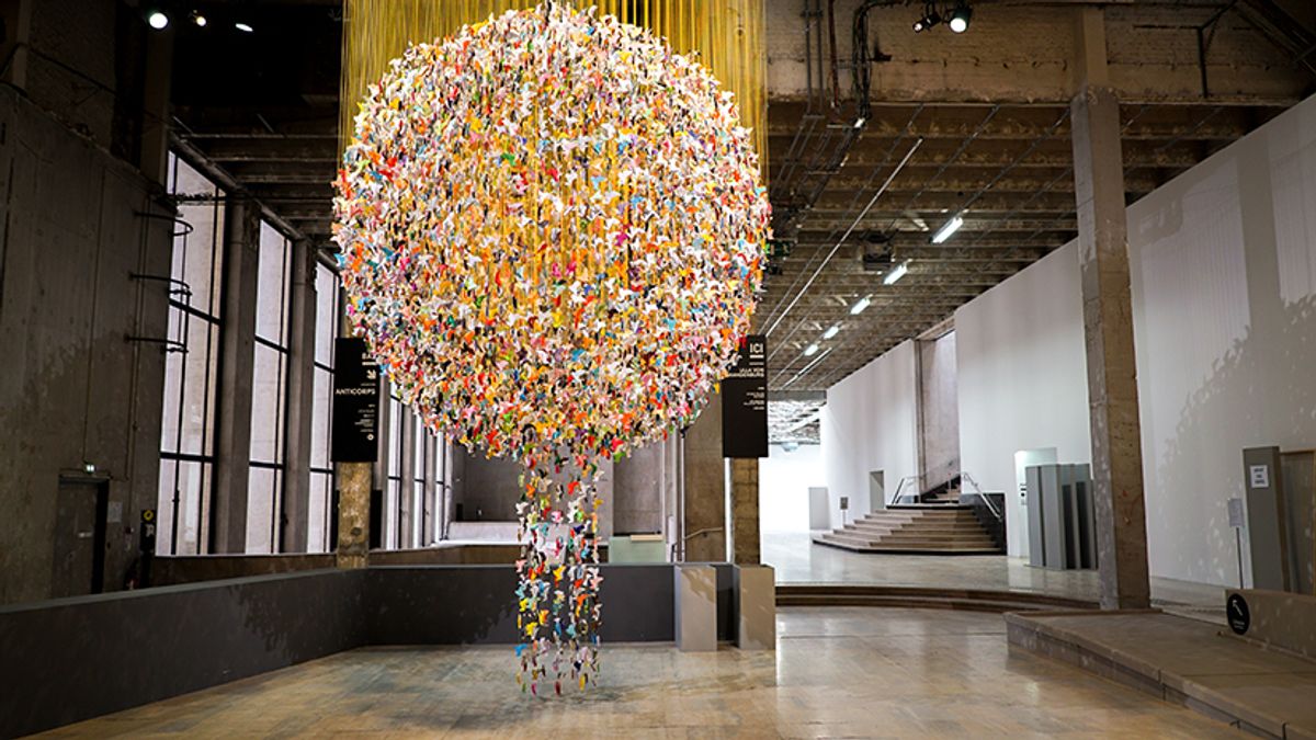Vue de l’installation Origami For Life de Charles Kaisin, au Palais de Tokyo, à Paris, en janvier 2021. Courtesy Palais de Tokyo, Paris. D.R.