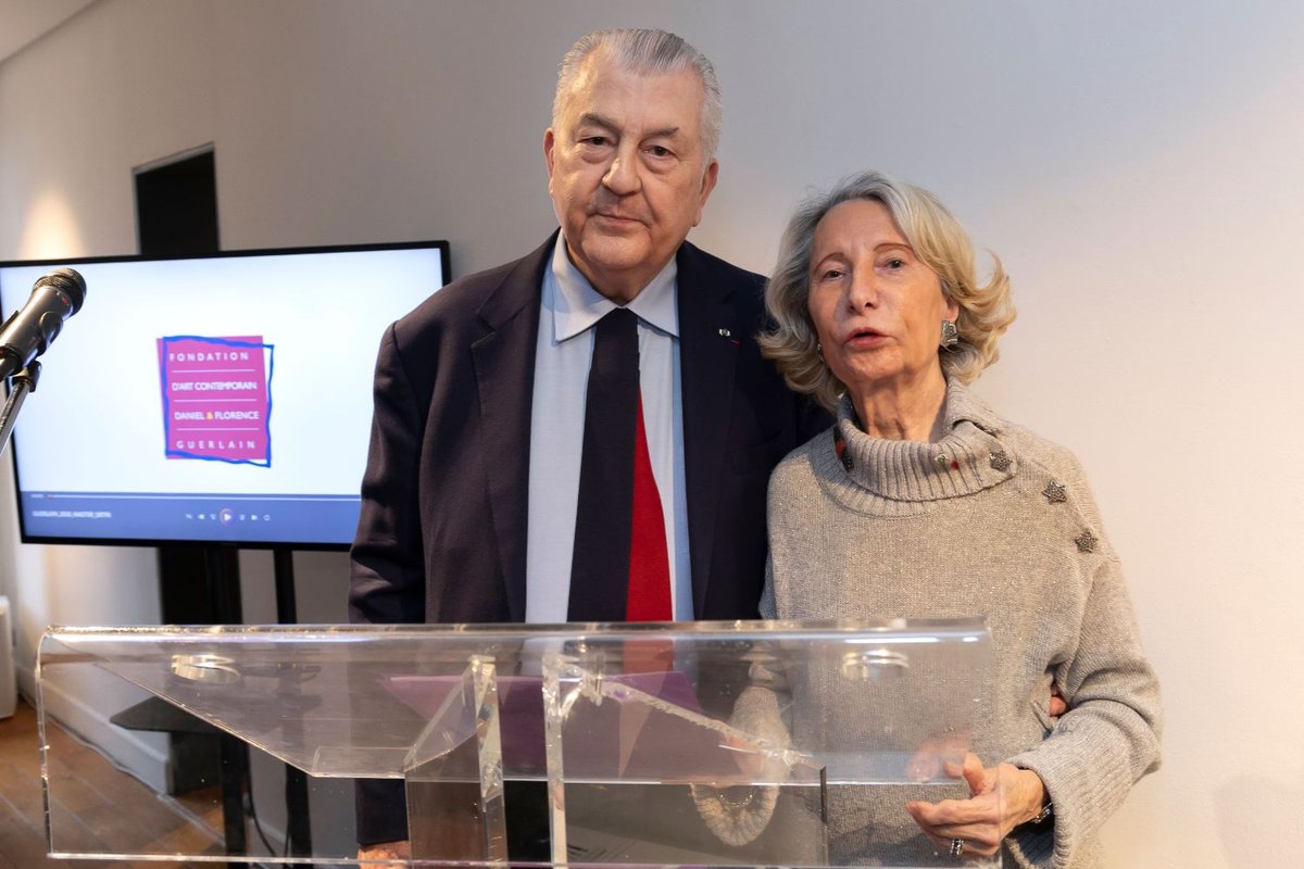 Florence et Daniel Guerlain, le 11 décembre 2025 chez Artcurial lors de l'annonce des nommés du Prix. Photo: Luc Castel