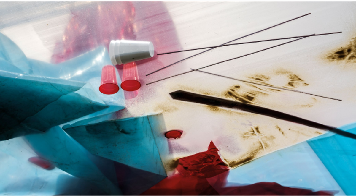 Samara Scott, détail de l’installation Belt and Road, à Tramway, Glasgow, 2018. © Keith Hunter