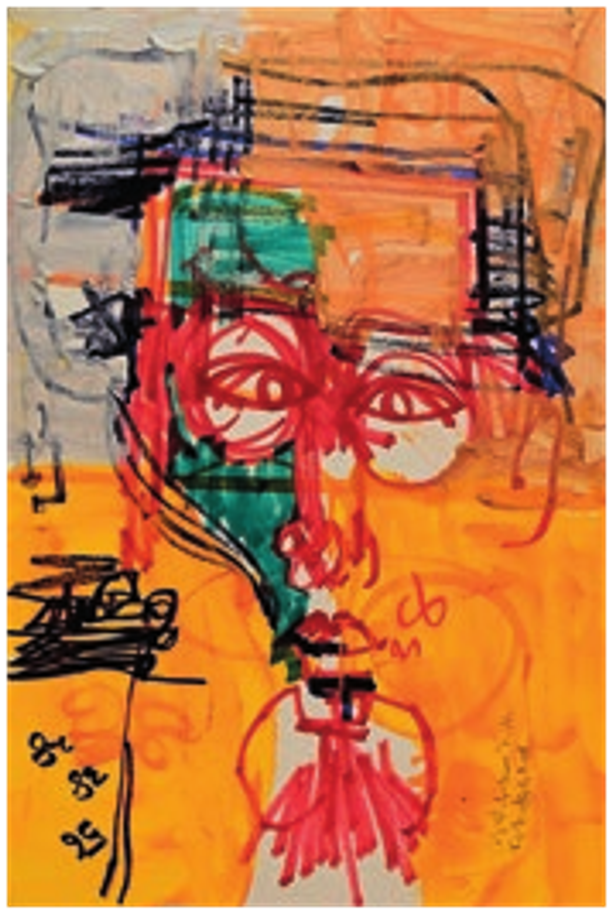 Duke Asidere, Sage, 2016, acrylique sur papier.
Courtesy Retro Africa