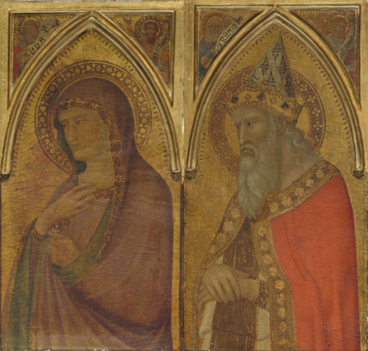 Pietro Lorenzetti, Sainte Elisabeth et Saint Zacharie. © Musée du Louvre, Hervé Lewandowski