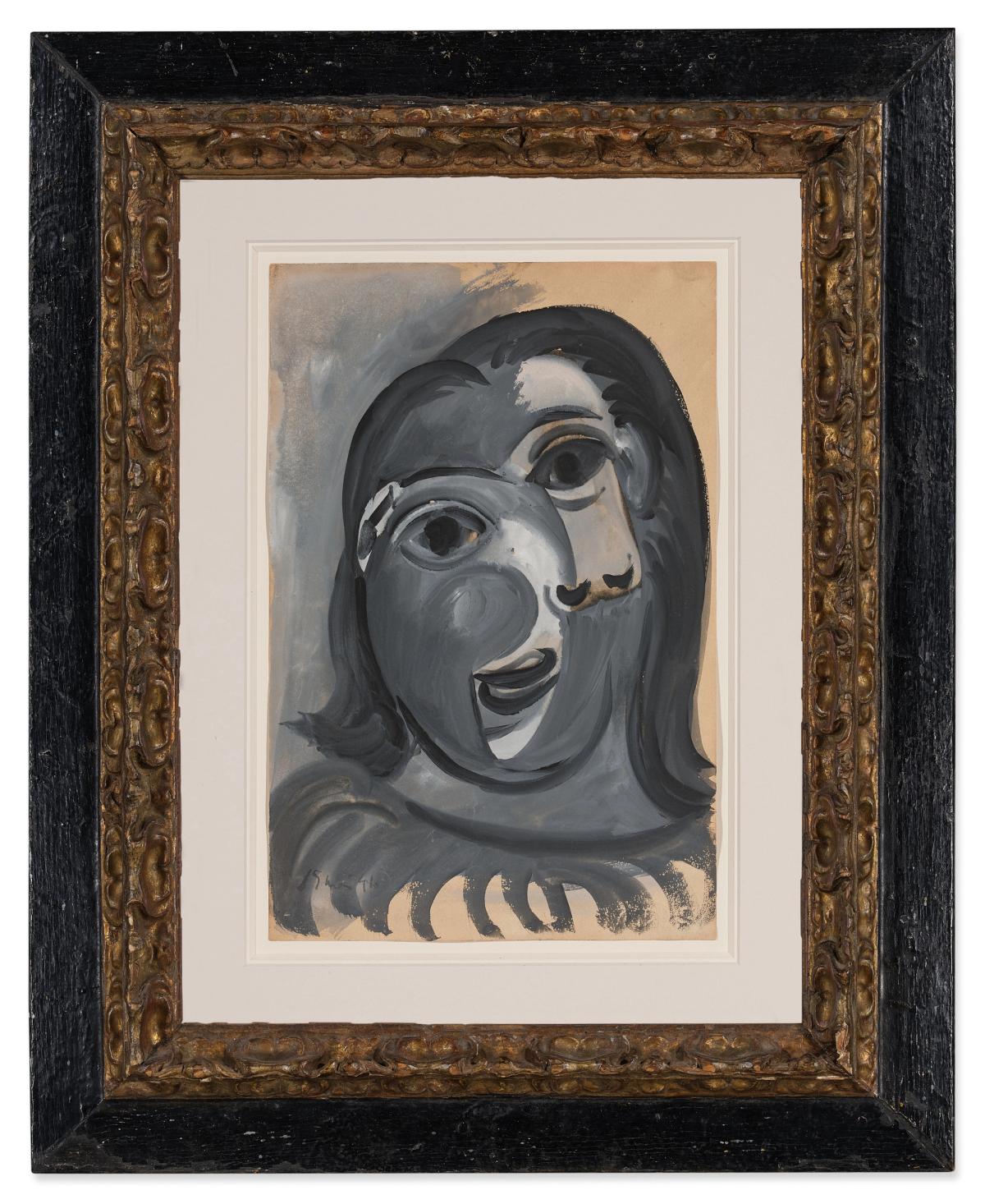 Pablo Picasso, Tête de femme, 1941, gouache sur papier, 38.9 x 25.4 cm.

@ Succesion Picasso, Paris 2025