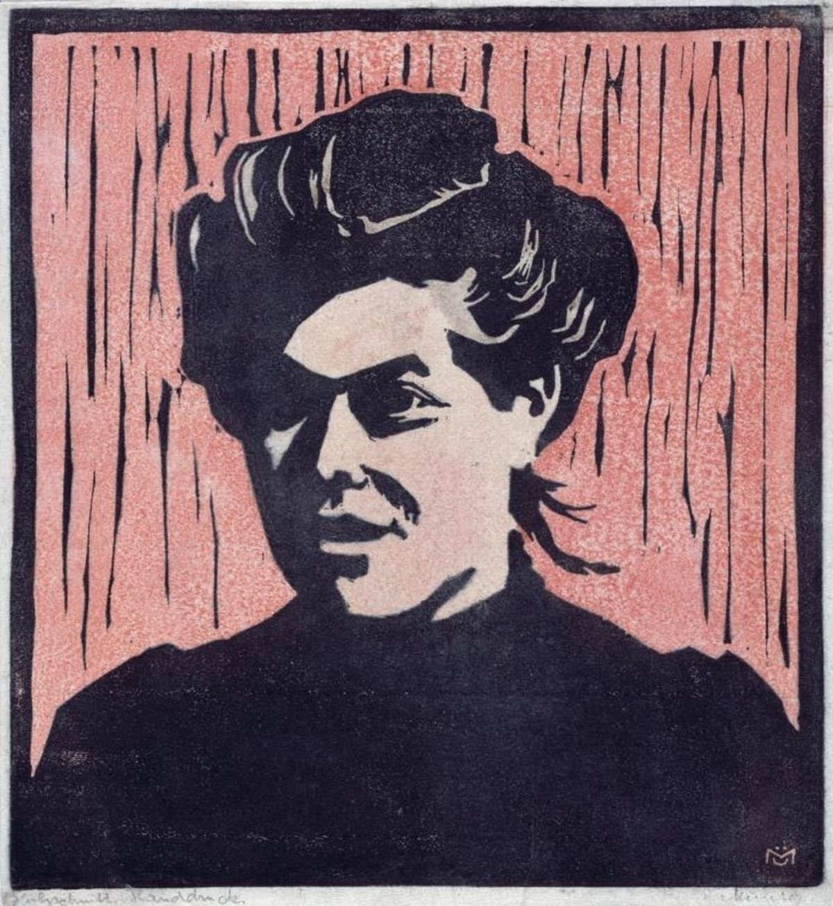 Gabriele Münter, Aurélie, 1906, linogravure couleur sur papier japonais, Lenbachhaus Munich, Allemagne. Courtesy de la Städtische Galerie im Lenbachhaus und Kunstbau München et du Gabriele Münter Stiftung
