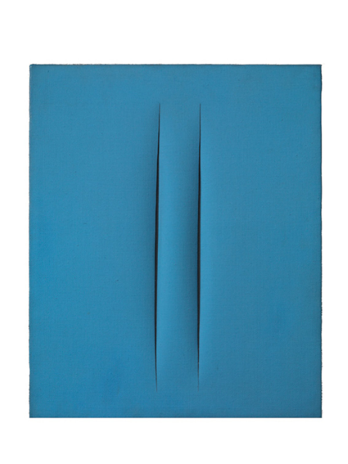 Lucio Fontana, Concetto spaziale, Attese, 1966, peinture à l’eau sur toile. Courtesy de Tornabuoni Art, Paris