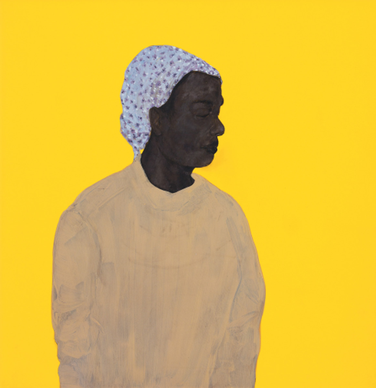 M’barek Bouhchichi, Oum Lkhir, 2023, technique mixte sur caoutchouc. Courtesy de L’Atelier 21, Casablanca, Maroc