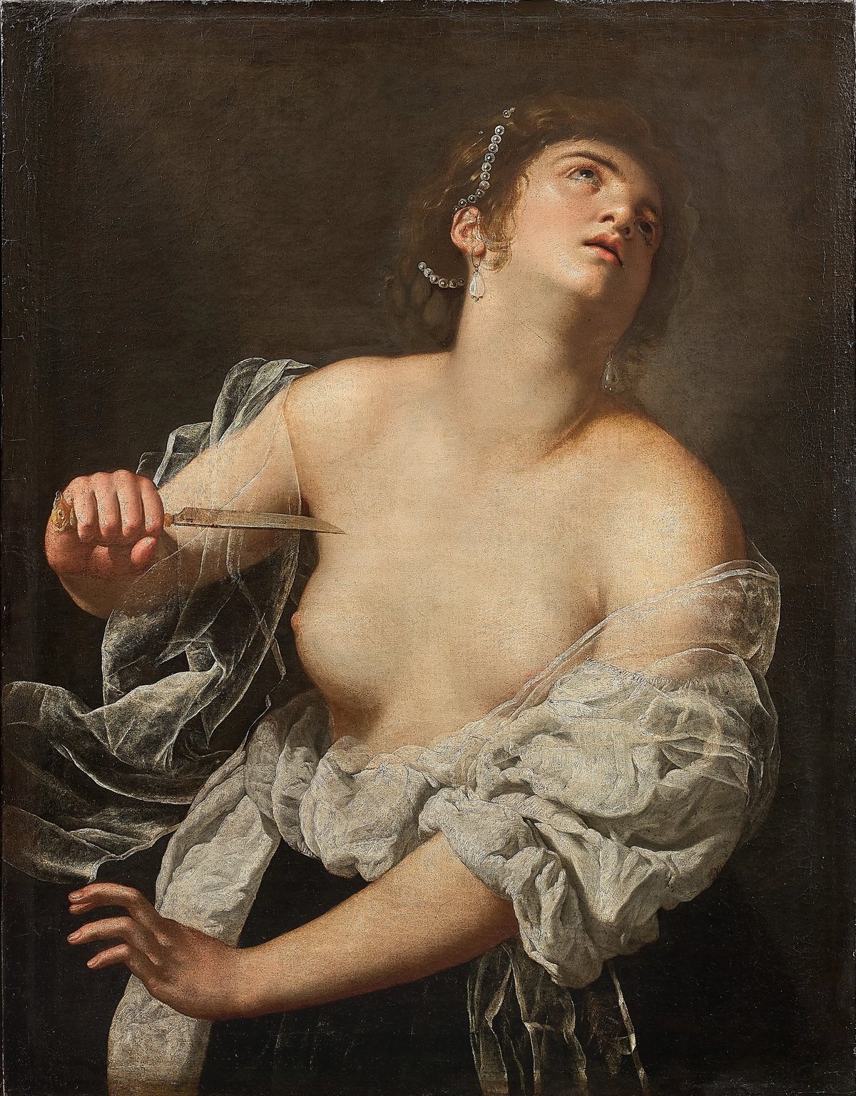 Artemisia Gentileschi, Lucrèce, huile sur toile, 95,5 x 75 cm. © Artcurial