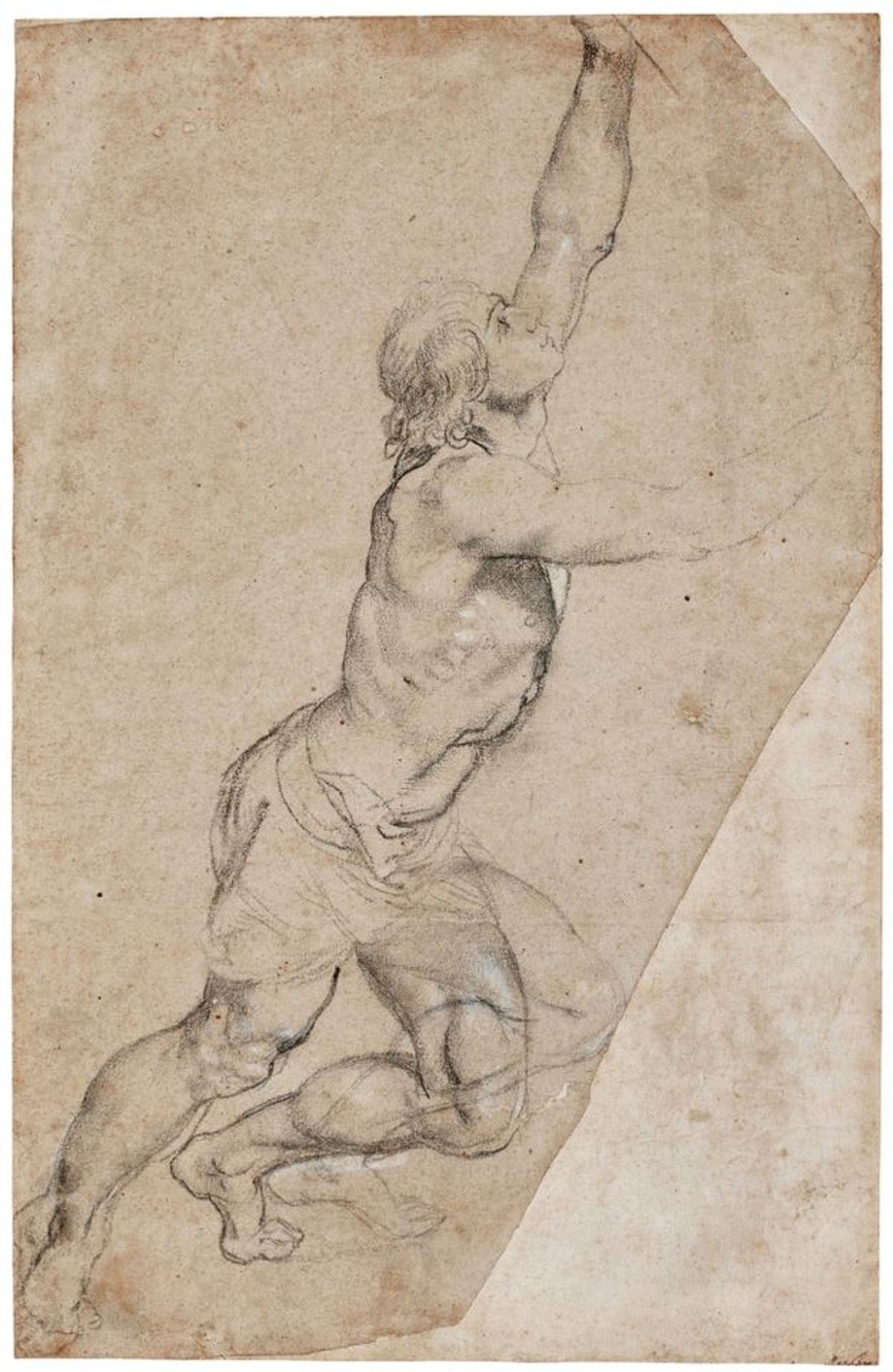 Peter Paul Rubens, Étude de nu d’un jeune homme aux bras levés. © Sotheby’s