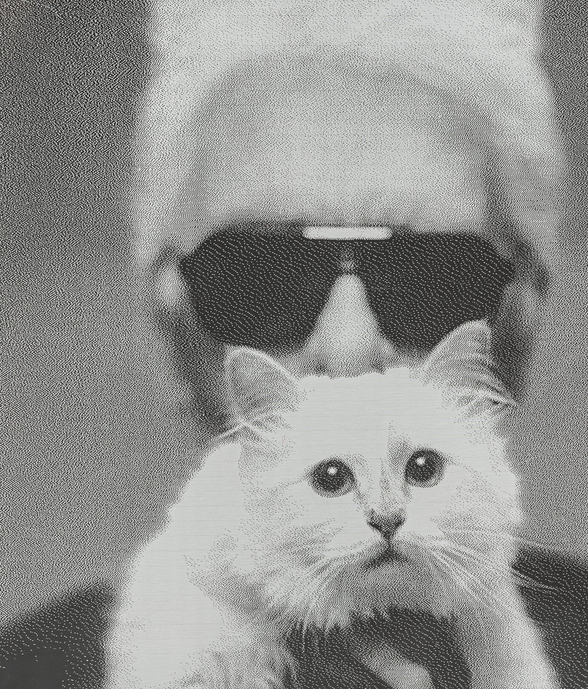 Deux plaques en plexiglas Choupette et Karl, estimation entre 50 et 80 euros.
© Courtesy Sotheby's