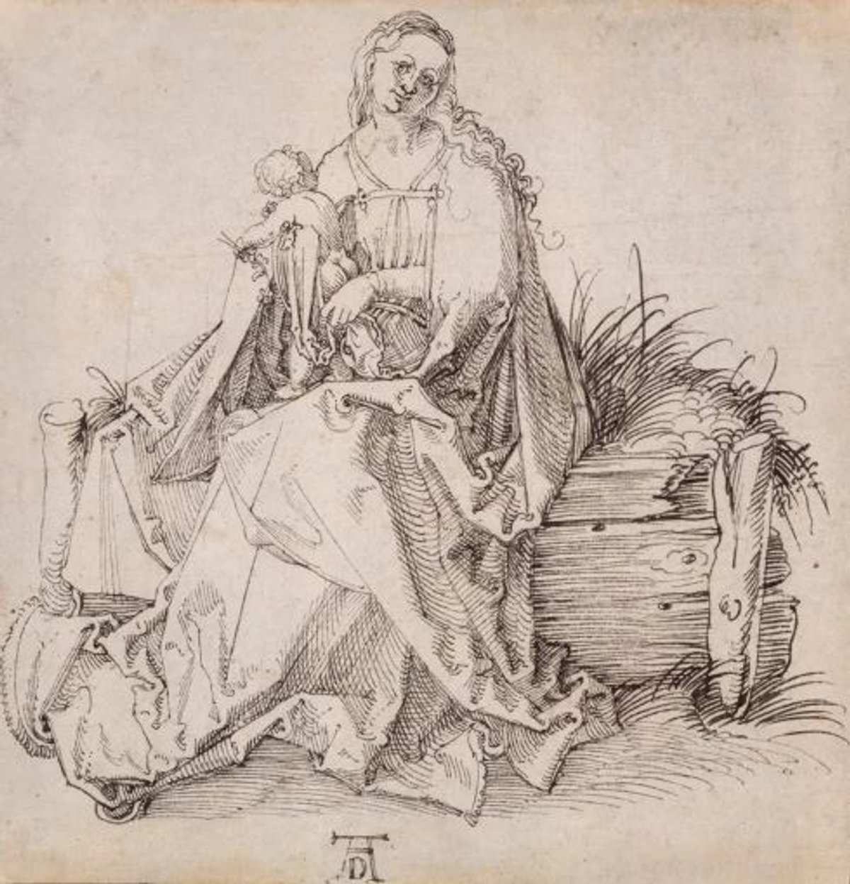 Albrecht Dürer, Vierge à l’Enfant sur un banc herbeux. Courtesy Agnews