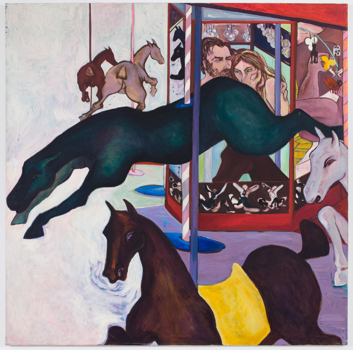 Juanita McNeely, Freedom?, 1975, huile sur lin, 187,96 x 187,96 cm. Courtesy Natalie Seroussi