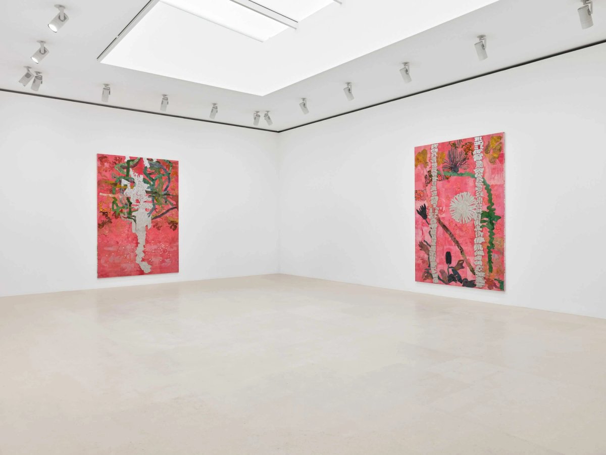 Vue de l’exposition « Ellen Gallagher : Fast-Fish and Loose-Fish » chez Gagosian à Paris. © Ellen Gallagher. Photo Thomas Lannes. Courtesy the artist and Gagosian