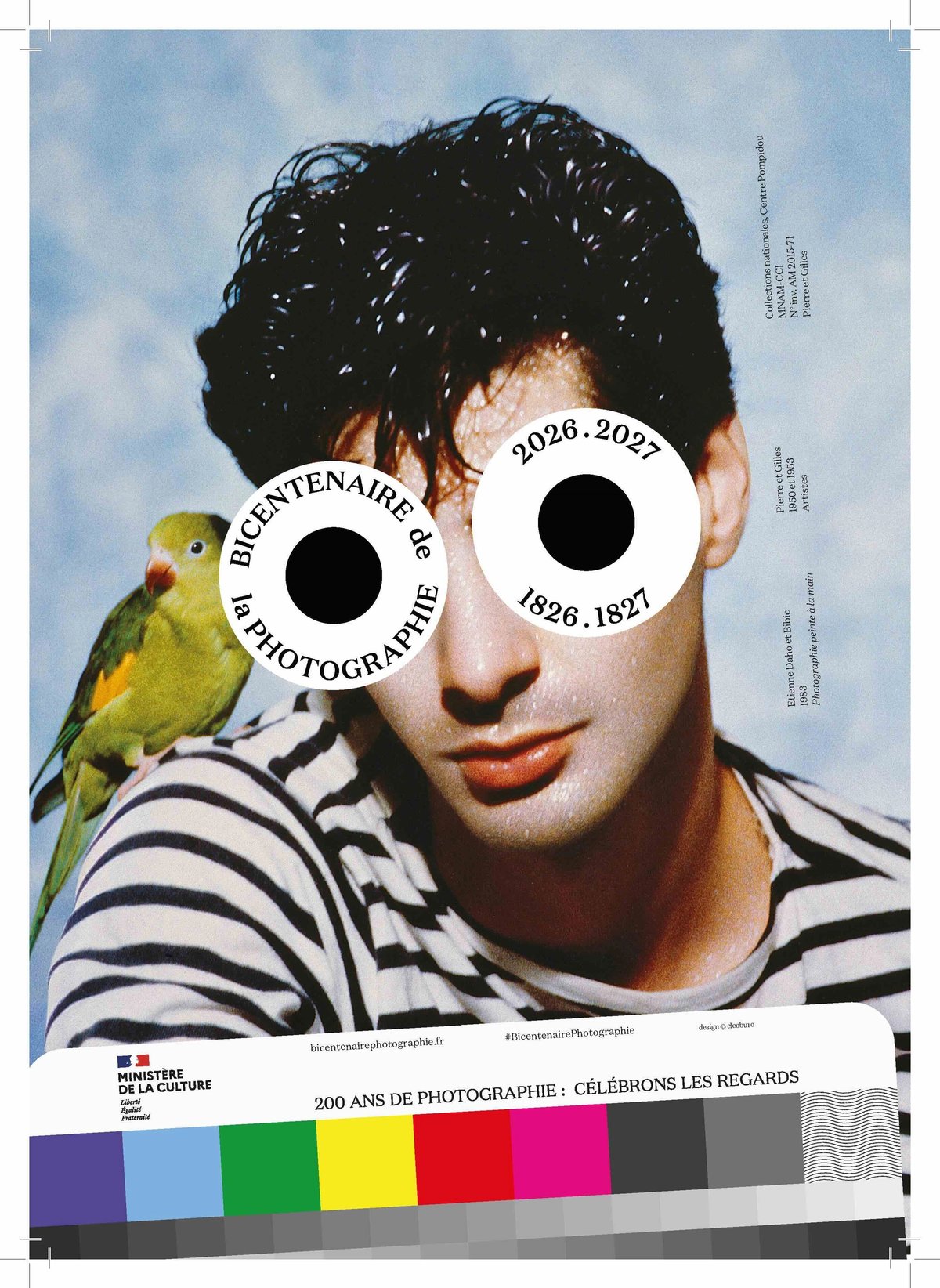 L'une des affiches du Bicentenaire de la photographie : Pierre et Gilles, Étienne Daho et Bibic, 1983. Collections nationales, Centre Pompidou MNAM-CCI