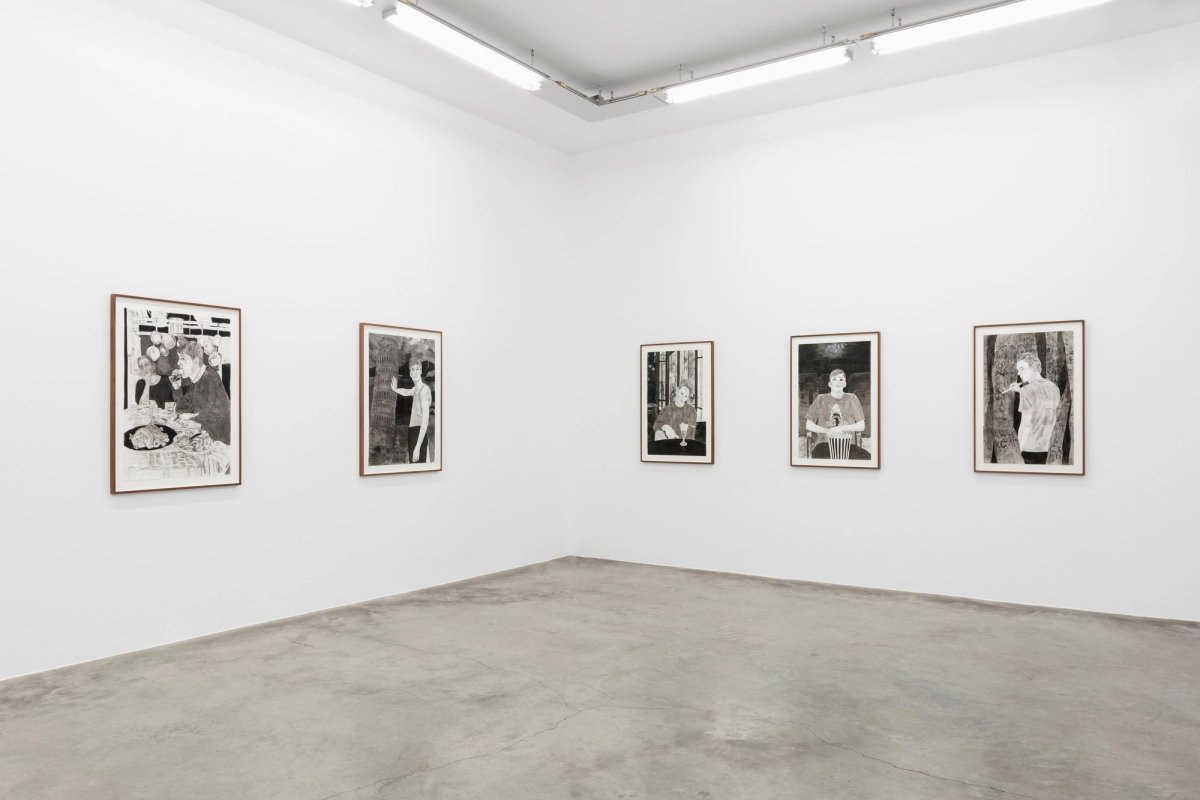 Vue de l’exposition « Hernan Bas, The First and The Last » à la galerie Perrotin, 2024. Photo : Tanguy Beurdeley. Courtesy of the artist and Perrotin