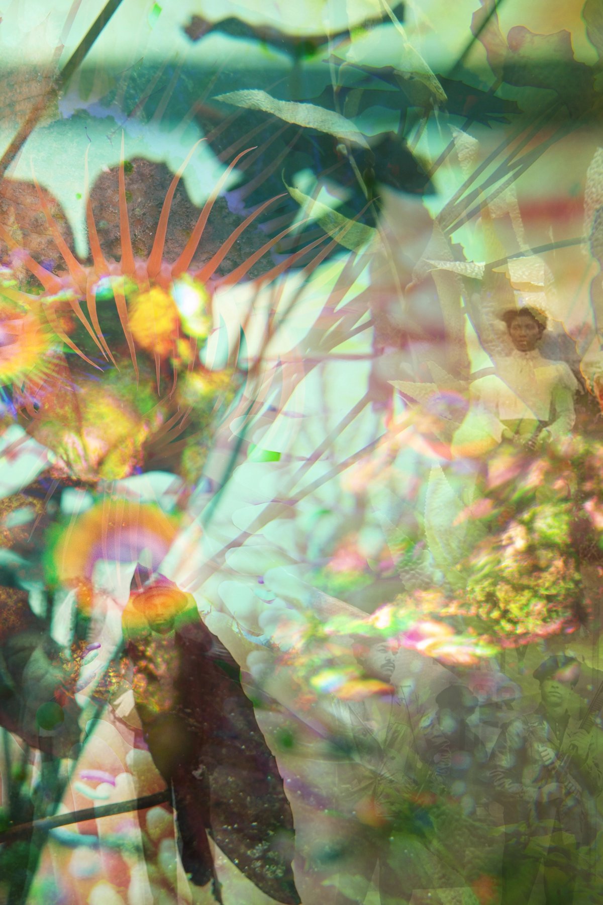 Josèfa Ntjam, Ceremony, 2023, photomontage 3D.
© Josefa Ntjam