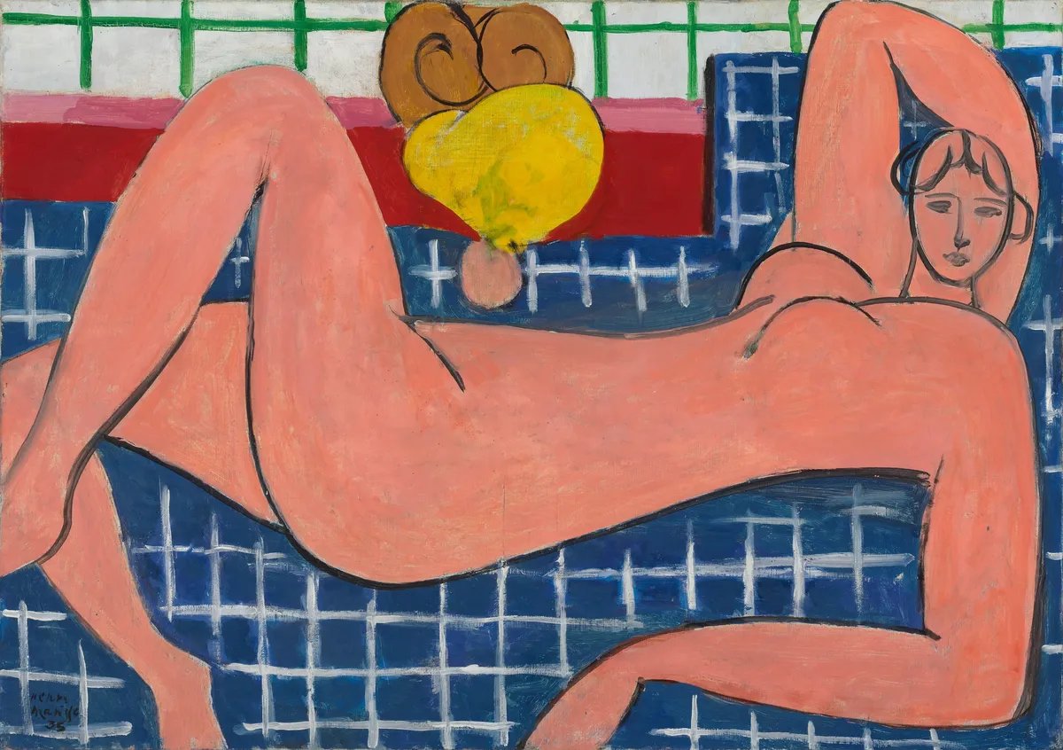 Henri Matisse, Grand nu couché (nu rose) (1935). Le tableau sera présenté à la Fondation Beyeler, à Riehen, près de Bâle, en Suisse, dans l'exposition « Matisse. L'Invitation au voyage », du 22 septembre 2024 au 26 janvier 2025. © Succession H. Matisse / ProLitteris, Zurich 2024. Photo : The Baltimore Museum of Art: The Cone Collection / Mitro Hood