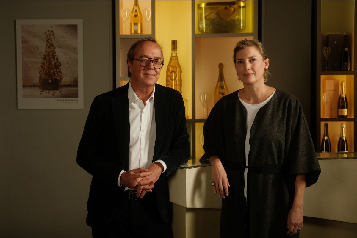 Frédéric Rouzaud, PDG de la maison Louis Roederer et président de la Fondation, et Audrey Bazin, directrice artistique. Courtesy Fondation Louis Roederer