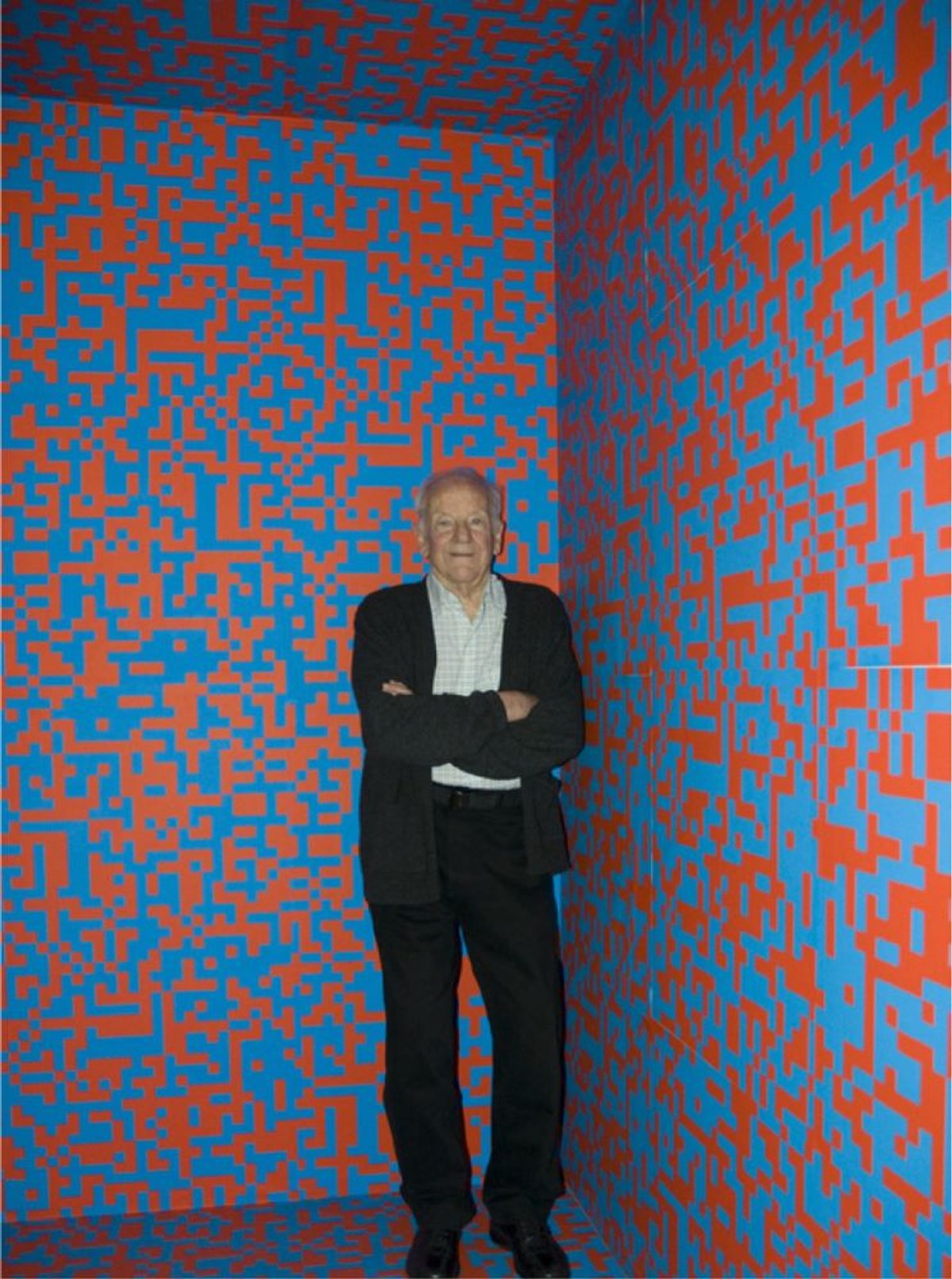 François Morellet dans le labyrinthe du G.R.A.V., 1963-2000, collection Musée d'Art et d'Histoire, Cholet. © Adagp, 2025