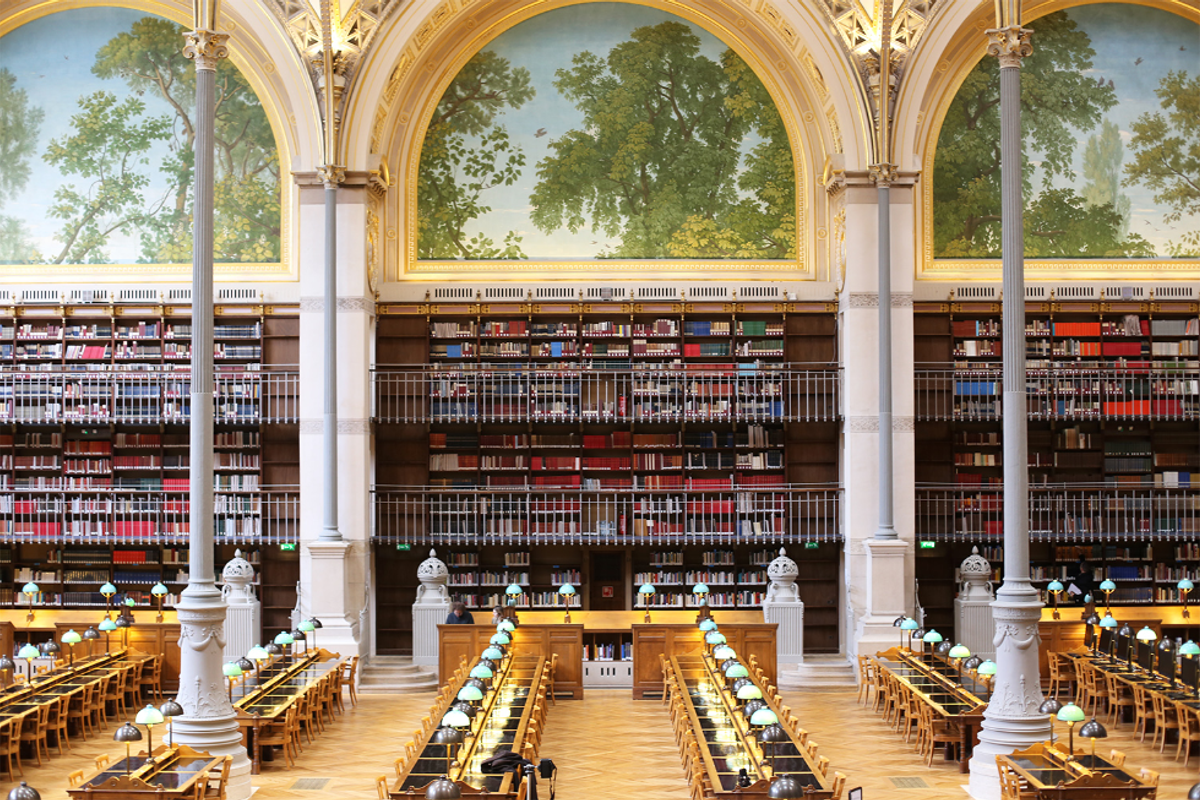 La salle Labrouste, bibliothèque de l’Institut national d’histoire de l’art à Paris. INHA