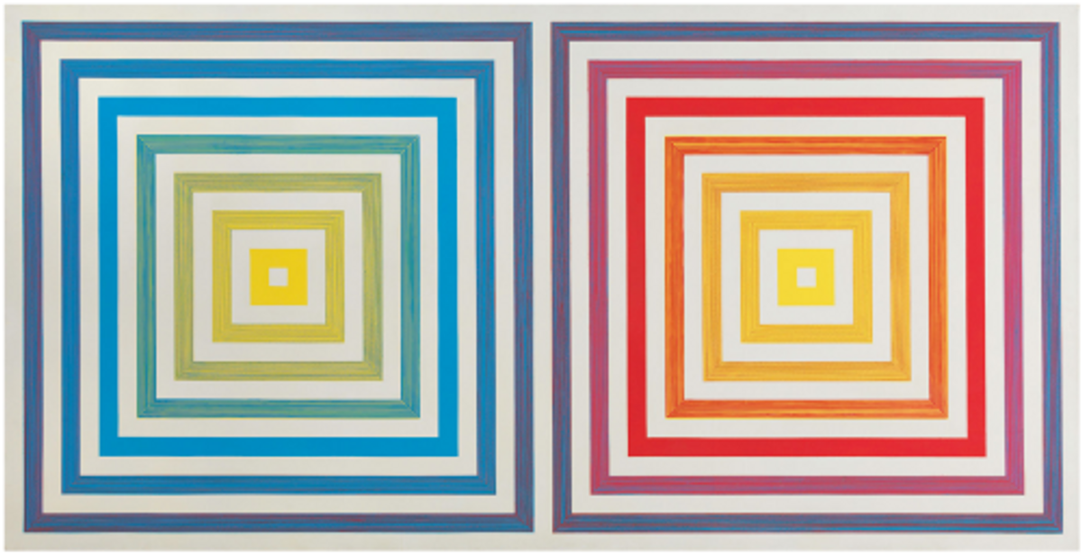 François Morellet, Du jaune au violet, 1956, huile sur toile, musée national d’Art moderne, Centre Pompidou, Paris. © Georges Meguerditchian – Centre Pompidou, MNAM-CCI/dist. RMN-GP