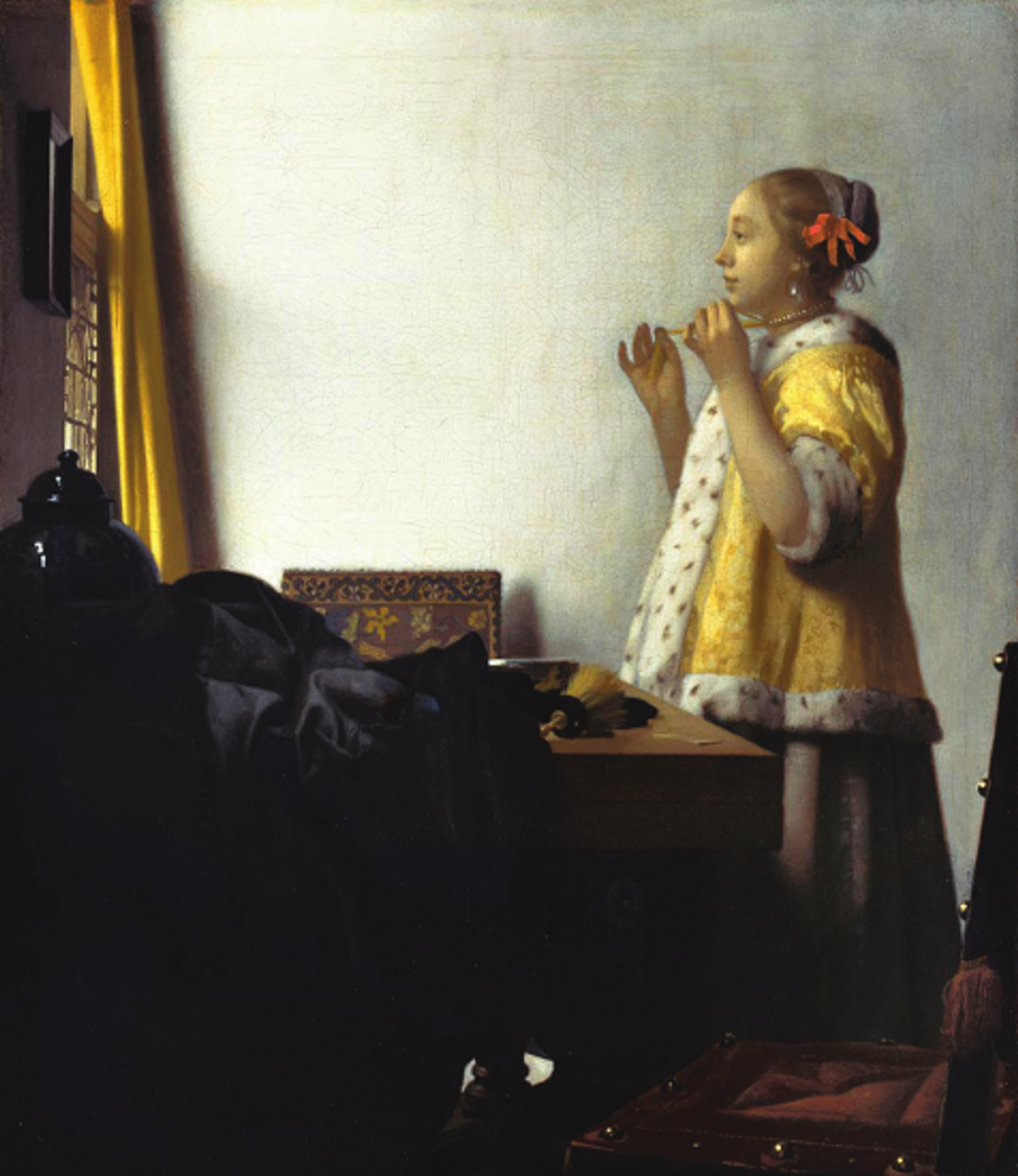 Johannes Vermeer, La Dame au collier de perles, vers 1662-1664, huile sur toile, Gemäldegalerie, Berlin. © Staatliche Museen zu Berlin, Gemäldegalerie/ Christoph Schmidt
