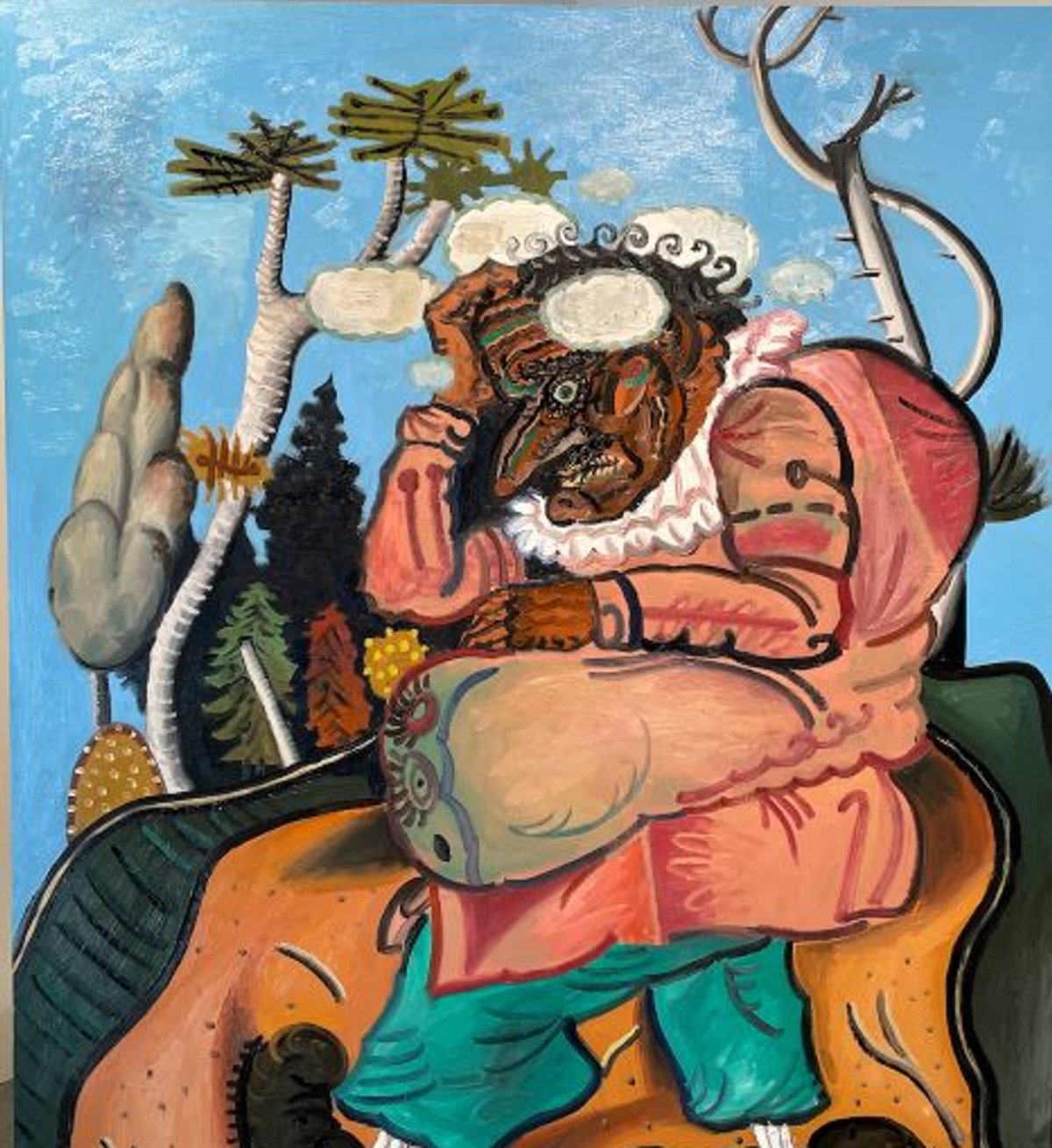 Jameson Green, The Befuddled Man, 2022, huile sur lin.
© Jameson Green. Courtesy de la galerie Almine Rech