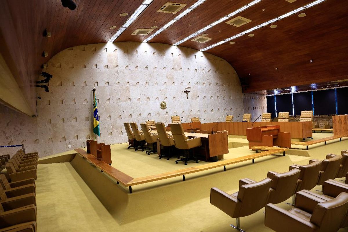 La salle plénière du Tribunal suprême fédéral à Brasilia, remise en état. Photo Rosinei Coutinho/STF